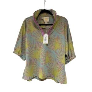 NWT Emily McCarthy Poppy top in Palm Spring pattern - size M